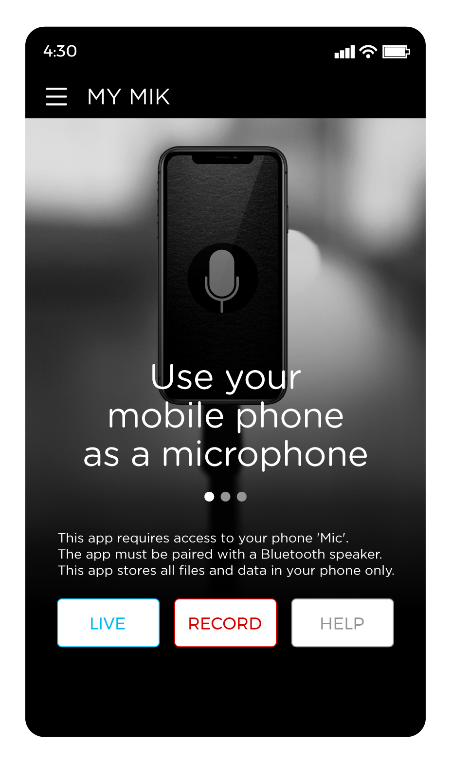 MY MIK a mobile app that turns your phone into a microphone by